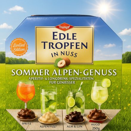 Trumpf-Edle Tropfen, alkoholos praliné.
