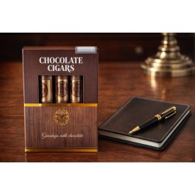   Gianduja krémmel töltött tejcsokoládé szivarok.(3db egy dobozban)