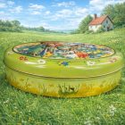 Heidel tejcsokoládé pralinékrémmel és tejkrémmel töltve.(Fémdoboz)