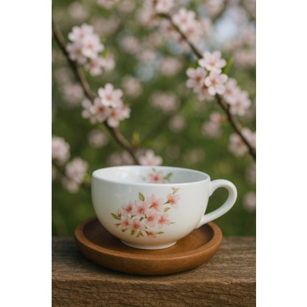 Porcelán kávéscsésze akácfa aljjal,2 személyes,120ml,dobozban,Sakura