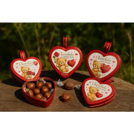 Günthart-Tejcsokoládé praliné nugátkrémes töltelékkel (43,5%).   (fémdobozban)