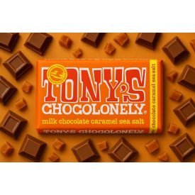 TONY'S -tejcsokoládé karmellel és tengeri sóval.