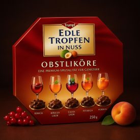 Trumpf-Edle Tropfen, alkoholos praliné.