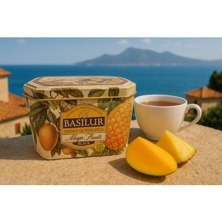 Basilur filteres tea fémdobozban.