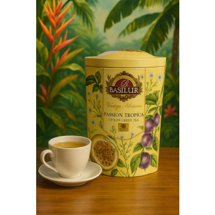 Basilur szálas tea,fémdobozban.