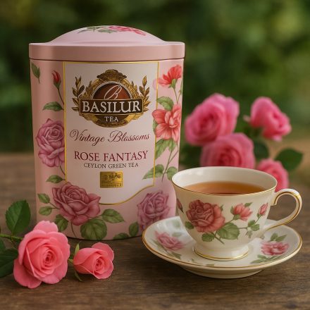 Basilur szálas tea,fémdobozban.