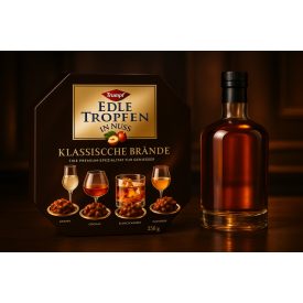 Trumpf-Edle Tropfen, alkoholos praliné.