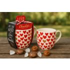 Günthart-Tejcsokoládé praliné nugátkrémes töltelékkel (43,5%).    