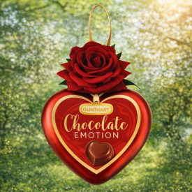   Günthart mogyorókrémes praliné- fémdobozban,plüss rózsával