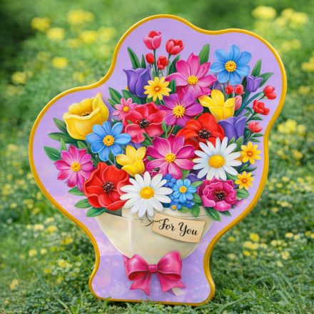 Becky's-Vanília és eperkrémes töltött keksz fémdobozban.